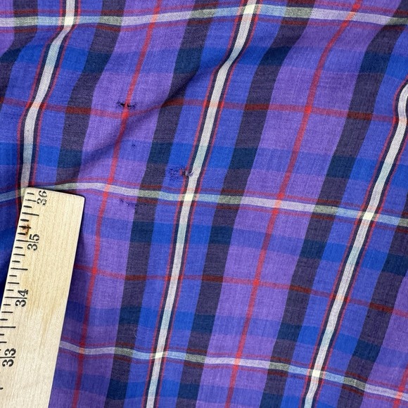 Vtg Wrangler Plaid Western Pearl Snap Shirt Mens XL XLong Tails Short Sleeve - Picture 9 of 9